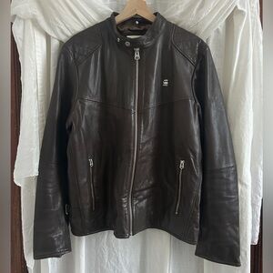 G-Star Raw Men's Edla Dark Brown Leather Jacket